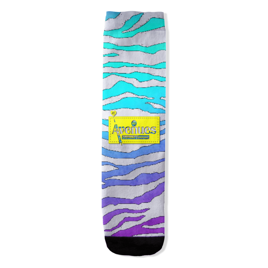 AACC AQUA ZEBRA All-Over Print Socks