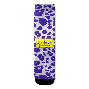 AACC Purp Cheetah All-Over Print Socks