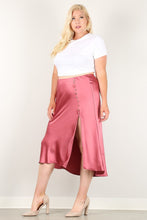 Load image into Gallery viewer, Solid High-waist Skirt With Button Trim And Side Slit