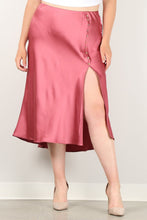 Load image into Gallery viewer, Solid High-waist Skirt With Button Trim And Side Slit