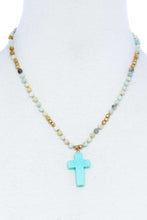 Load image into Gallery viewer, Chic Beaded And Cross Pendant Necklace