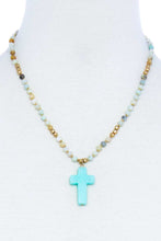 Load image into Gallery viewer, Chic Beaded And Cross Pendant Necklace