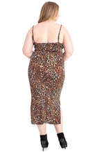 Load image into Gallery viewer, Leopard Print Cardigan &amp; Dress Plus Size Set