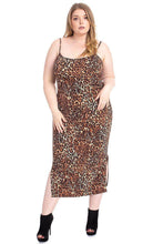 Load image into Gallery viewer, Leopard Print Cardigan &amp; Dress Plus Size Set