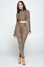 Load image into Gallery viewer, Animal Print Long Sleeve Two Piece Set