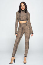 Load image into Gallery viewer, Animal Print Long Sleeve Two Piece Set