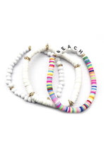 Load image into Gallery viewer, Fashion Wood Rubber Disc Bead Beach Letter Stretch Multi Bracelet