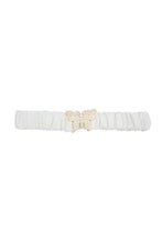 Load image into Gallery viewer, Rhinestone Pave Butterfly Ruched Elastic Back Belt