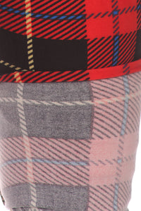 Plus Size Plaid & Checkered Print, Full Length Leggings In A Fitted Style