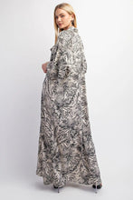 Load image into Gallery viewer, Elegant Print Satin Maxi Dress With Tie Neck