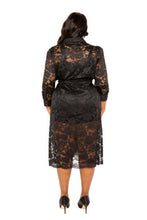 Load image into Gallery viewer, Belted Lace Shirt Dress