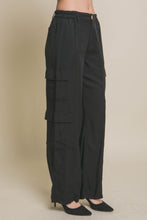 Load image into Gallery viewer, Full-length Tencel Pants With Cargo Pockets