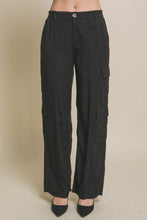 Load image into Gallery viewer, Full-length Tencel Pants With Cargo Pockets