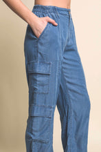 Load image into Gallery viewer, Full-length Tencel Pants With Cargo Pockets