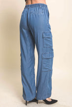 Load image into Gallery viewer, Full-length Tencel Pants With Cargo Pockets