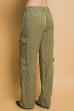 Load image into Gallery viewer, Full-length Tencel Pants With Cargo Pockets