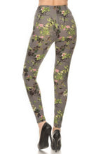 Load image into Gallery viewer, Floral Printed High Waisted Leggings With An Elastic Waist