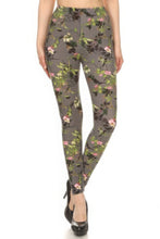 Load image into Gallery viewer, Floral Printed High Waisted Leggings With An Elastic Waist