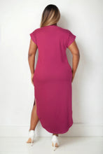 Load image into Gallery viewer, Plus Size Hidden Pocket Batwing Sleeve V Neck Long Dress