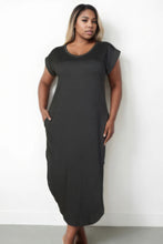 Load image into Gallery viewer, Plus Size Hidden Pocket Batwing Sleeve V Neck Long Dress