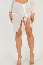 Load image into Gallery viewer, Sexy Sheer Mesh Drawstring Ruched Skirt