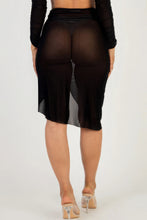 Load image into Gallery viewer, Sexy Sheer Mesh Drawstring Ruched Skirt