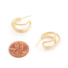 Load image into Gallery viewer, Double Hoop Rope Gold Dipped Earring