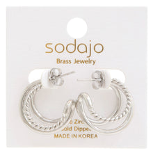 Load image into Gallery viewer, Double Hoop Rope Gold Dipped Earring