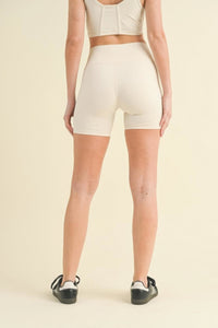 Ruched Waist Biker Shorts