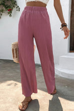 Load image into Gallery viewer, Textured Wide Leg Palazzo Pants