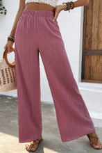 Load image into Gallery viewer, Textured Wide Leg Palazzo Pants