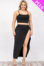 Load image into Gallery viewer, Plus Size Crop Cami &amp; Split Thigh Maxi Skirt Set