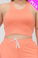 Load image into Gallery viewer, Plus Size Crop Tank Top &amp; Ruched Pants Set