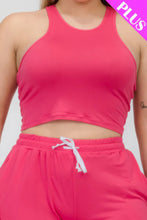 Load image into Gallery viewer, Plus Size Crop Tank Top &amp; Ruched Pants Set