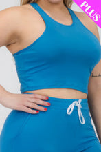 Load image into Gallery viewer, Plus Size Crop Tank Top &amp; Ruched Pants Set