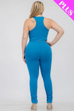 Load image into Gallery viewer, Plus Size Crop Tank Top &amp; Ruched Pants Set