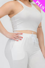 Load image into Gallery viewer, Plus Size Crop Tank Top &amp; Ruched Pants Set