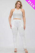 Load image into Gallery viewer, Plus Size Crop Tank Top &amp; Ruched Pants Set