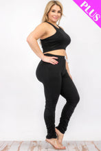 Load image into Gallery viewer, Plus Size Crop Tank Top &amp; Ruched Pants Set