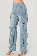 Load image into Gallery viewer, Denim Cargo Jeans