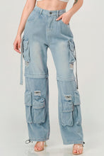 Load image into Gallery viewer, Denim Cargo Jeans