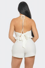 Load image into Gallery viewer, Front Smocking Detail Halter Top And Shorts Set