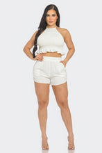 Load image into Gallery viewer, Front Smocking Detail Halter Top And Shorts Set