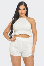 Load image into Gallery viewer, Front Smocking Detail Halter Top And Shorts Set