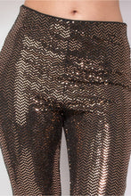 Load image into Gallery viewer, Sequined Fit &amp; Flare Midrise Pants