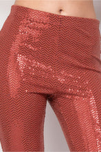 Load image into Gallery viewer, Sequined Fit &amp; Flare Midrise Pants