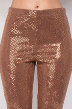 Load image into Gallery viewer, Sequined Fit &amp; Flare Midrise Pants