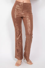 Load image into Gallery viewer, Sequined Fit &amp; Flare Midrise Pants