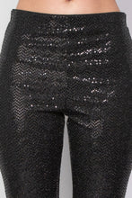 Load image into Gallery viewer, Sequined Fit &amp; Flare Midrise Pants