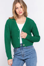 Load image into Gallery viewer, Long slv v-neck sweater cardigan